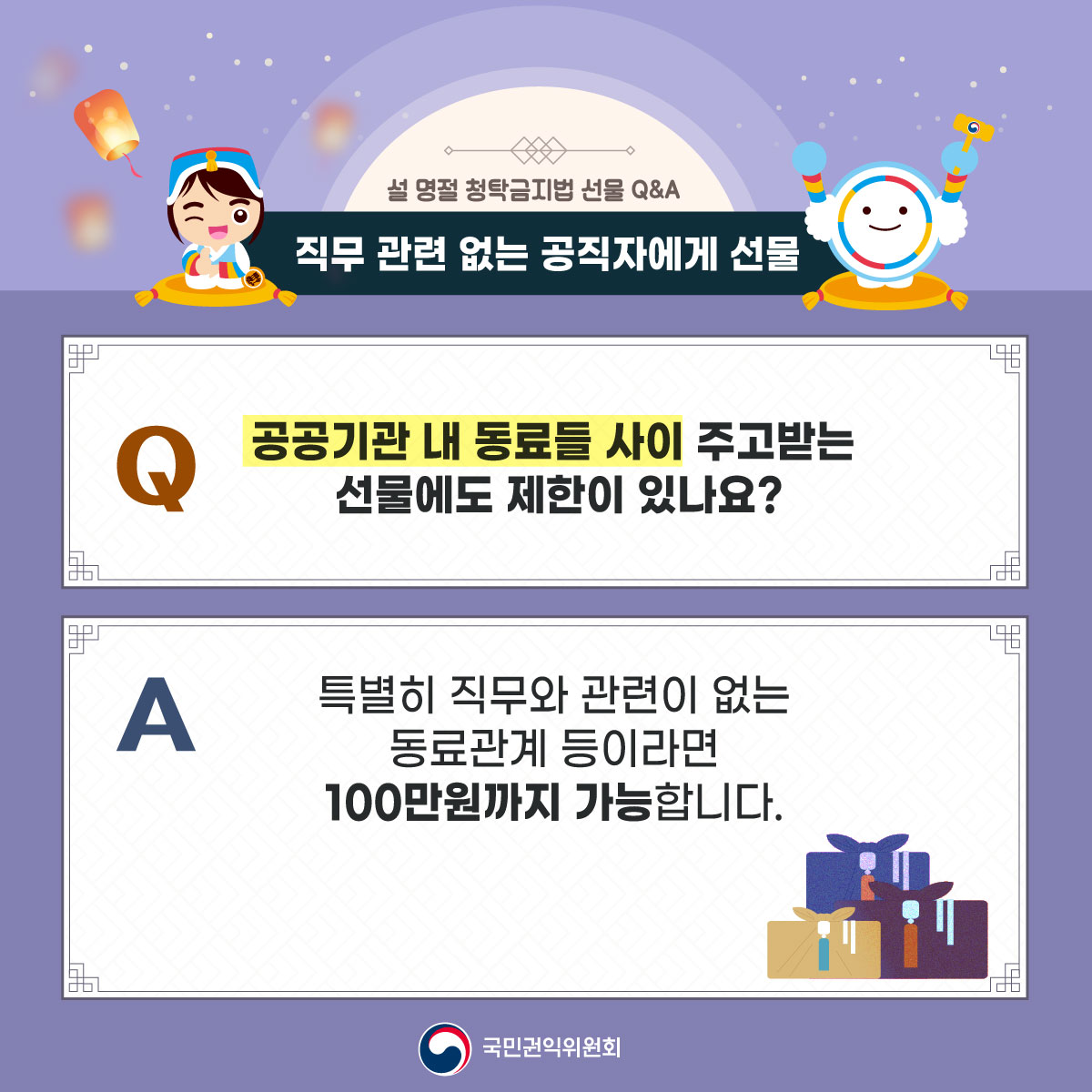 [카드뉴스] 2024년 설 명절 청탁금지법 선물 Q&A